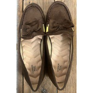 CUSHION Walk by Avon women's brown suede leather comfort shoes size 8 slip on